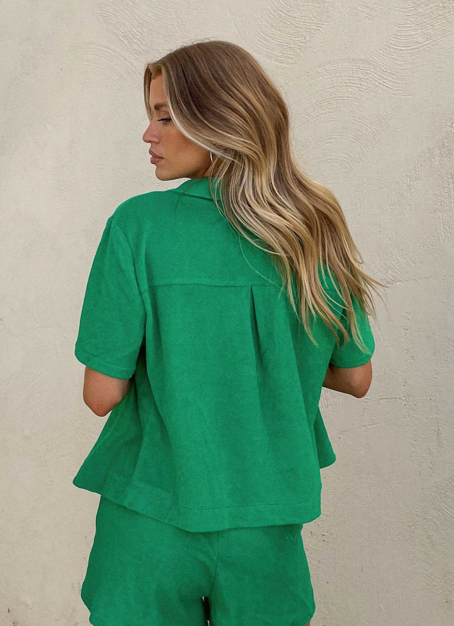 Holiday Terry Shirt - Jade Green
