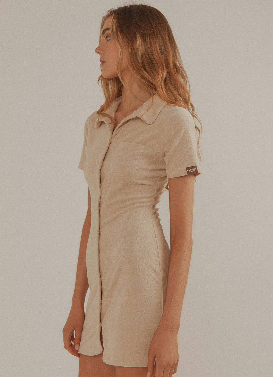 Terry Short-Sleeve Mini Dress